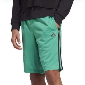 Adidas Men's 3-Stripes 10" Fleece Shorts Court Green-men’s short
